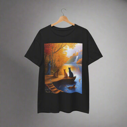 Cats at the Lake Unisex Heavy Cotton Tee