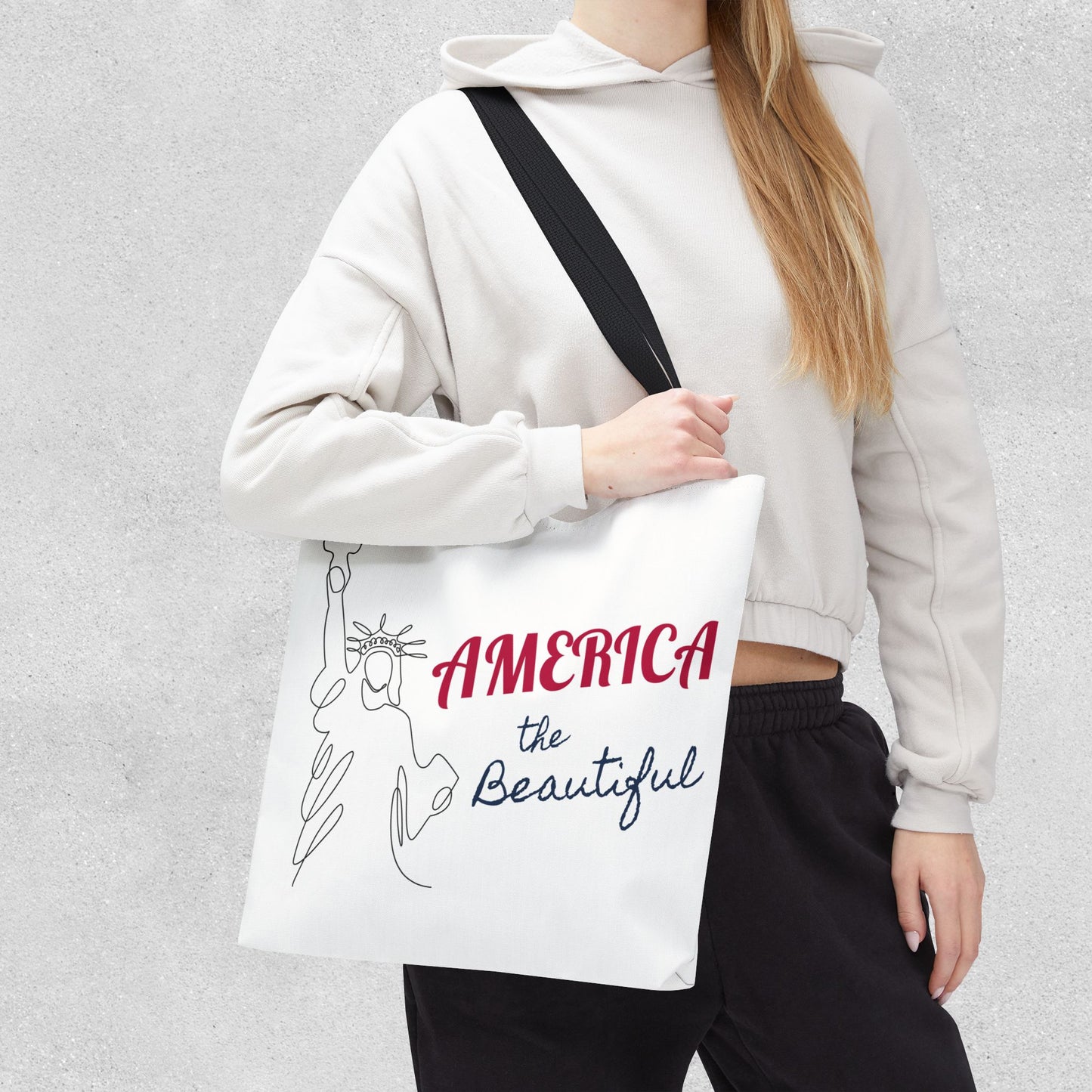 America the Beautiful Patriotic Tote Bag