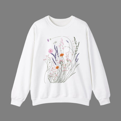 Floral Print Unisex Heavy Blend™ Crewneck Sweatshirt