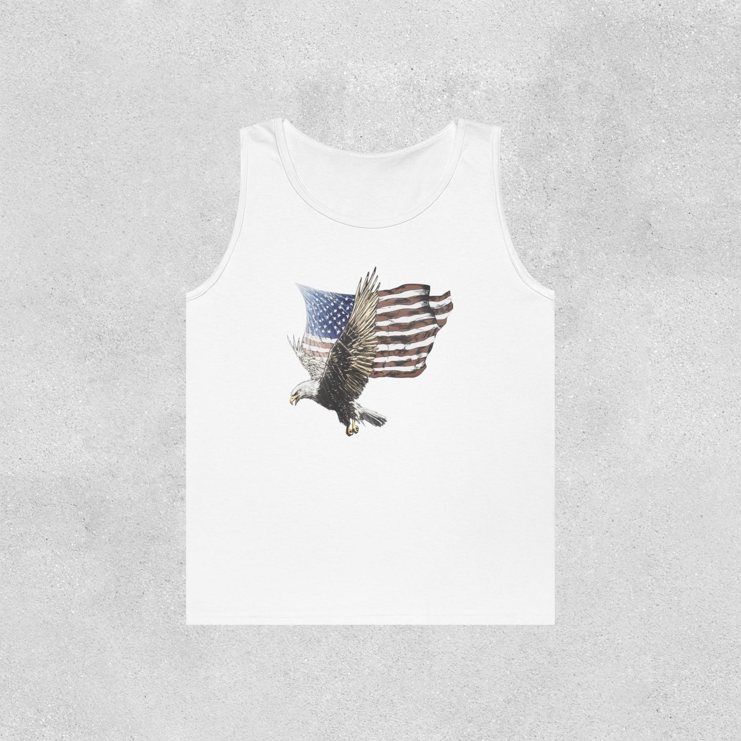 Eagle Flying Flag Heavy Cotton Tank Top
