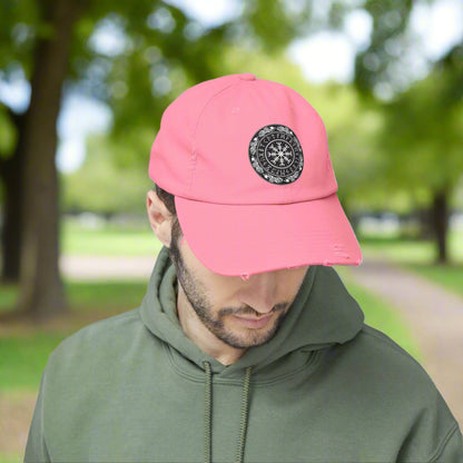 Nordic Runes Unisex Distressed Cap