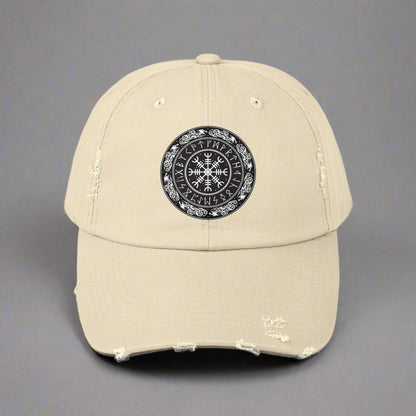 Nordic Runes Unisex Distressed Cap