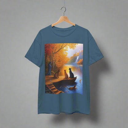 Cats at the Lake Unisex Heavy Cotton Tee