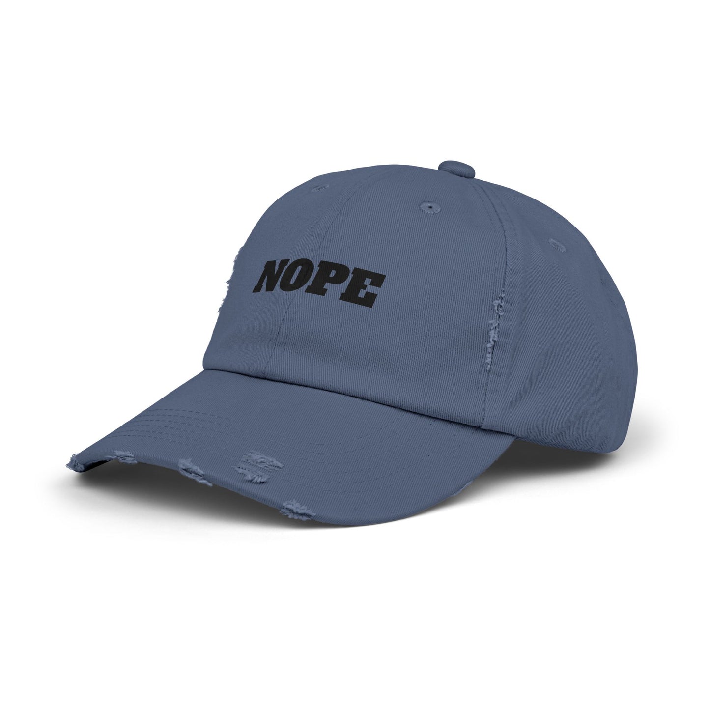 Unisex Distressed Cap - "NOPE" Casual Hat for Everyday Wear