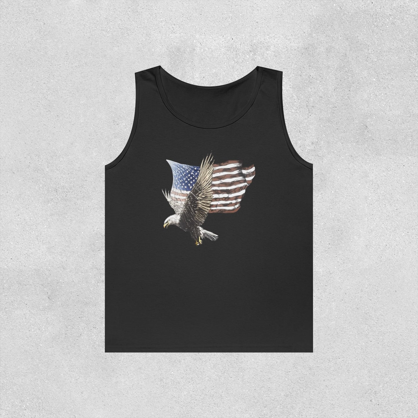 Eagle Flying Flag Heavy Cotton Tank Top