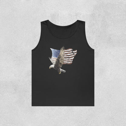 Eagle Flying Flag Heavy Cotton Tank Top
