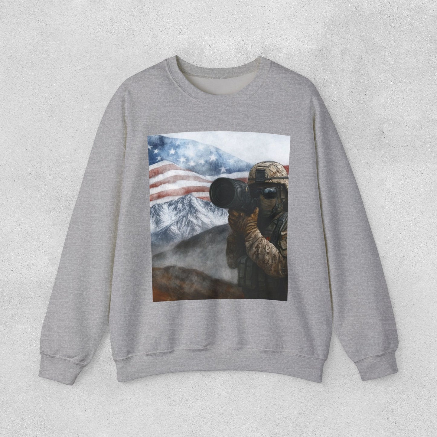 Patriotic On the Battlefield Heavy Blend™ Crewneck Sweatshirt