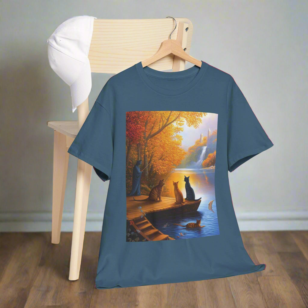 Cats at the Lake Unisex Heavy Cotton Tee