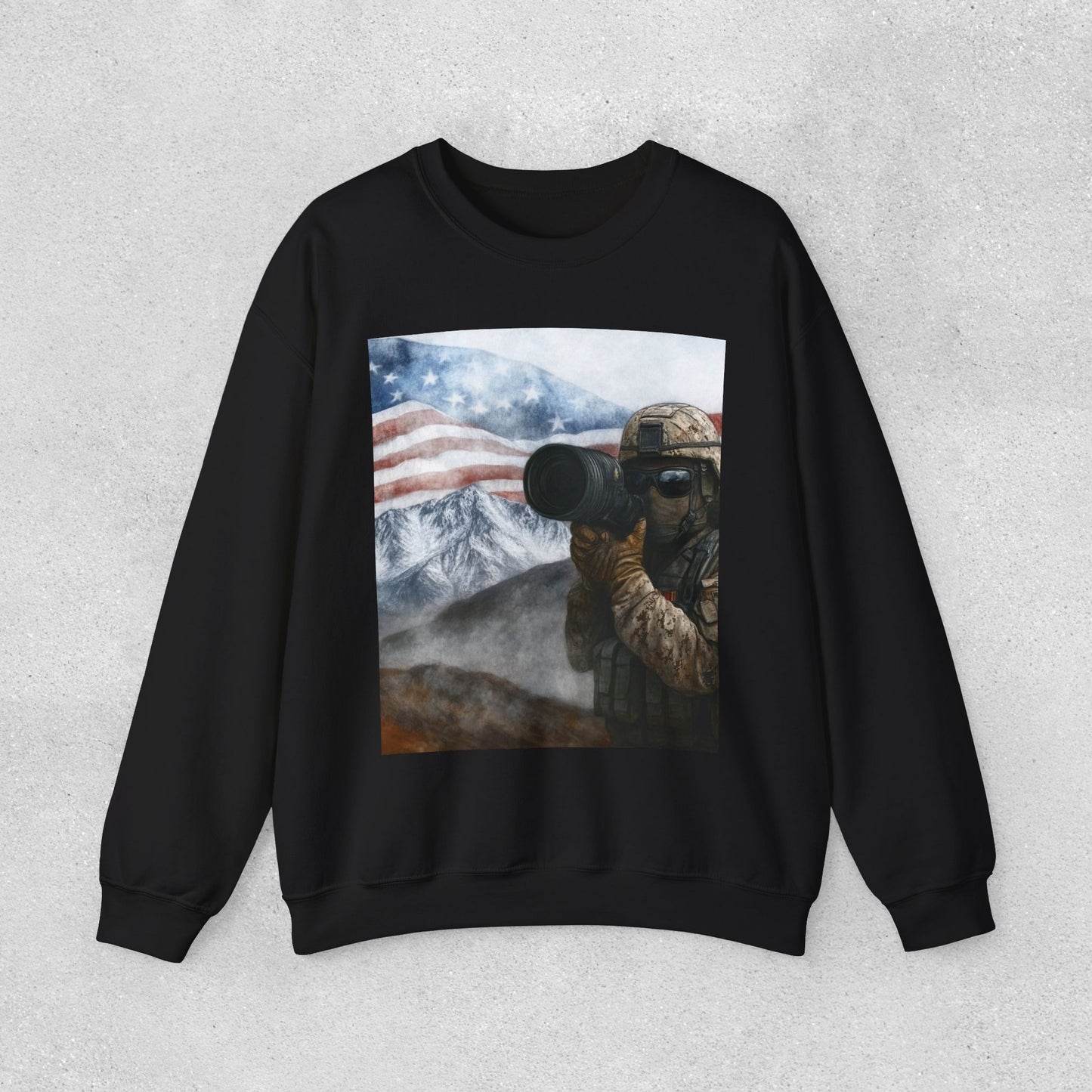 Patriotic On the Battlefield Heavy Blend™ Crewneck Sweatshirt