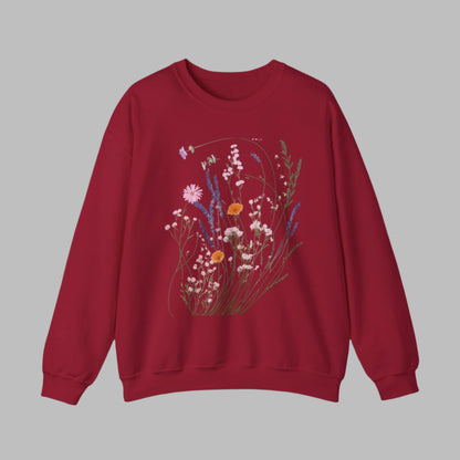 Floral Print Unisex Heavy Blend™ Crewneck Sweatshirt