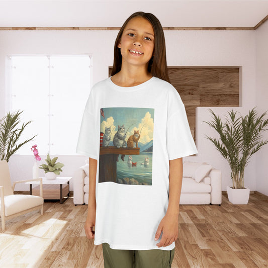 Adorable Cat Art Kids Cotton Tee