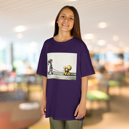 Girl Walks Her Balloon Dog Kids Heavy Cotton™ Tee