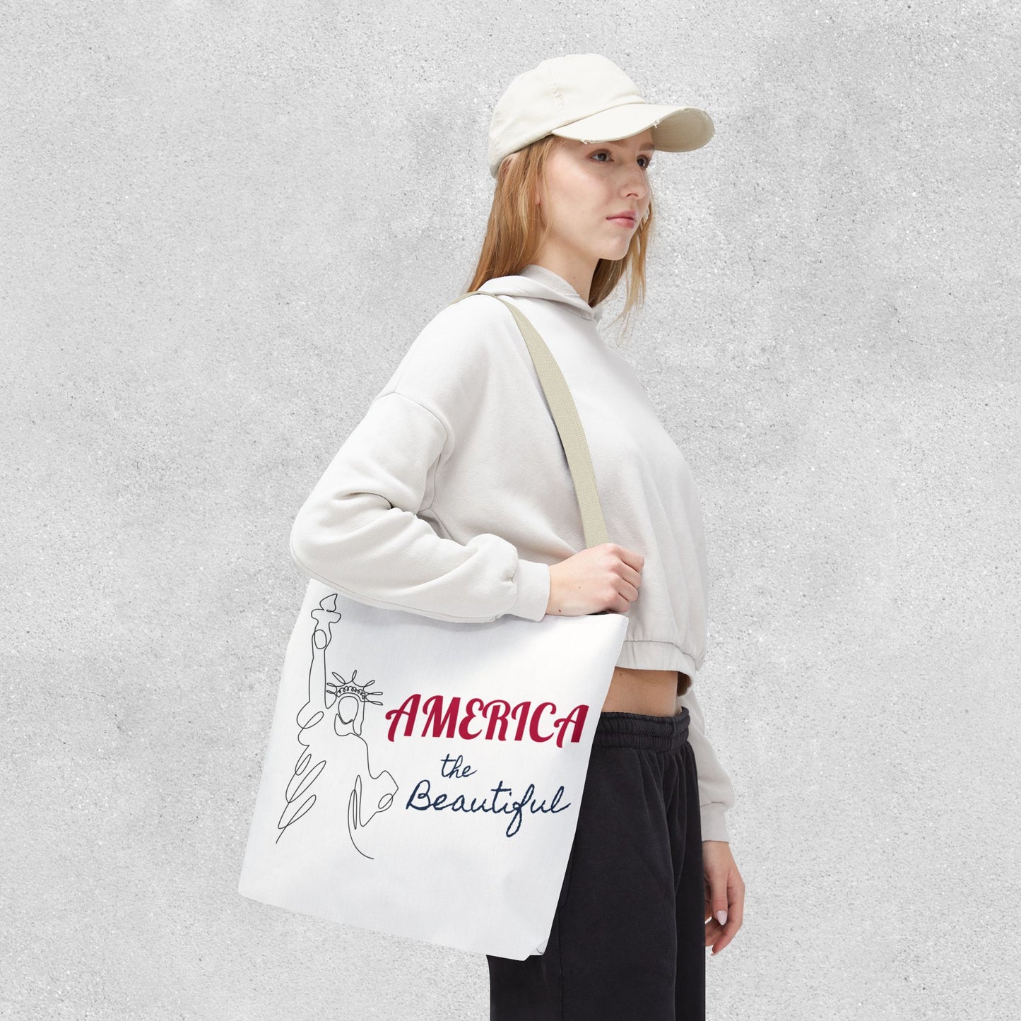 America the Beautiful Patriotic Tote Bag