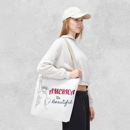 America the Beautiful Patriotic Tote Bag