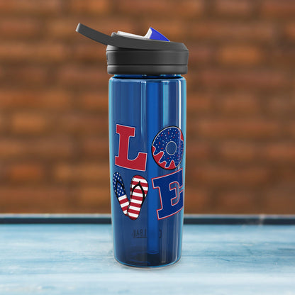 Patriotic Love Water Bottle - 20oz/25oz