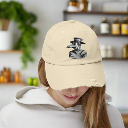 Beak Plague Mask Unisex Distressed Cap