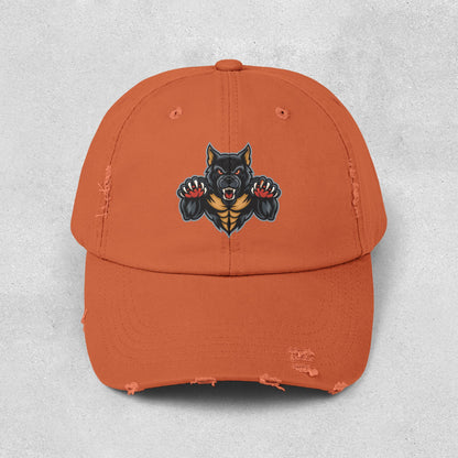 Fierce Attacking Dog Distressed Hat