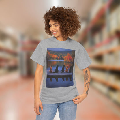 Tranquil Cats at the Lake Scene Tee