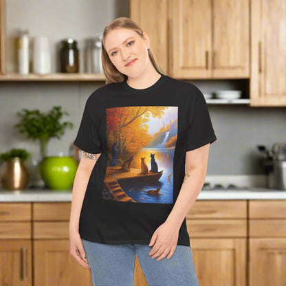 Cats at the Lake Unisex Heavy Cotton Tee