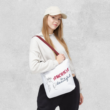 America the Beautiful Patriotic Tote Bag