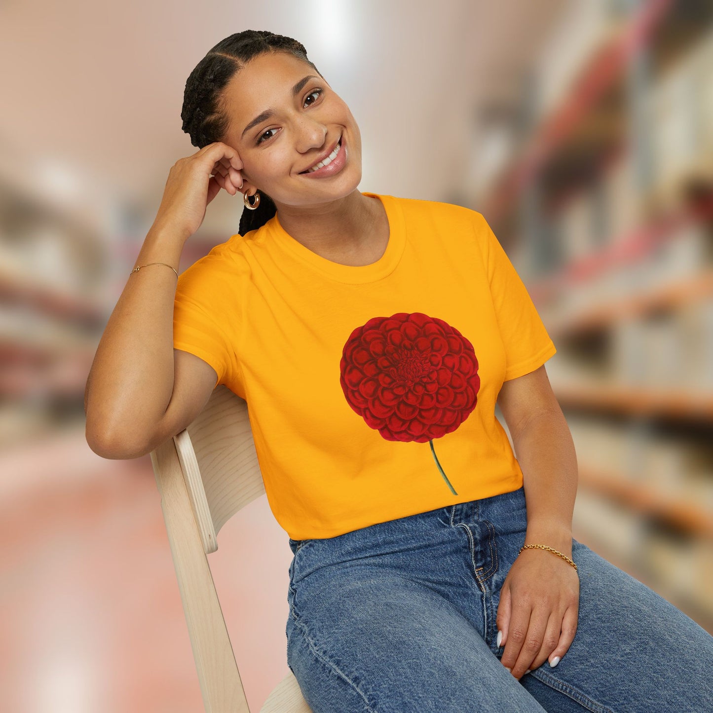 Red Dahlia Softstyle T-Shirt