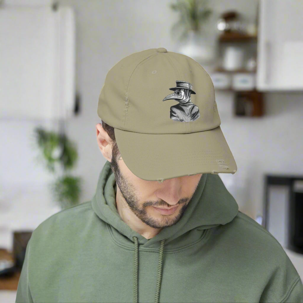 Beak Plague Mask Unisex Distressed Cap