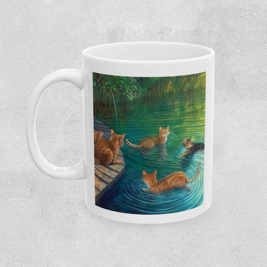 Serene Cat Lover's Ceramic Mug - 11oz & 15oz