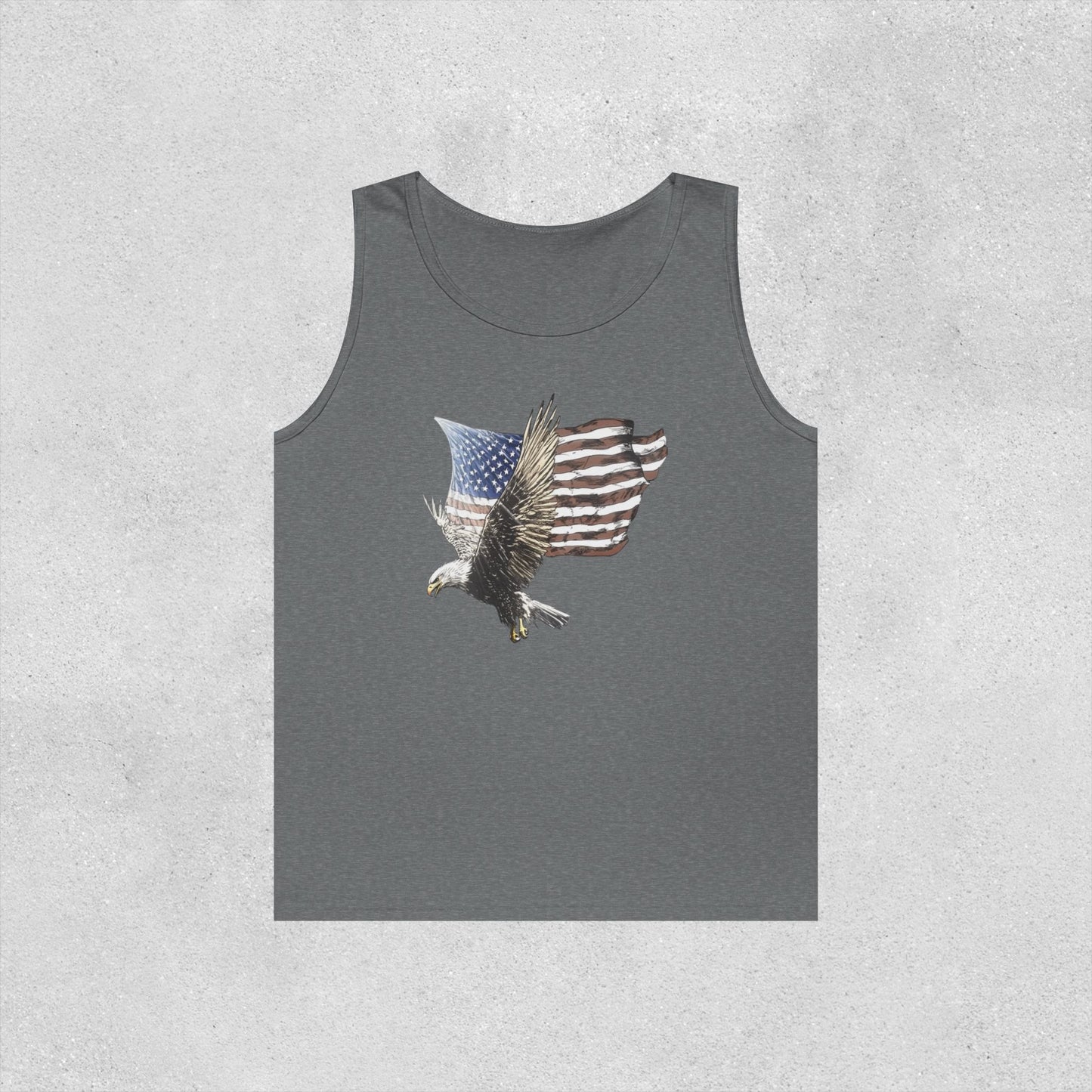 Eagle Flying Flag Heavy Cotton Tank Top
