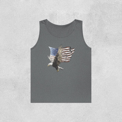 Eagle Flying Flag Heavy Cotton Tank Top