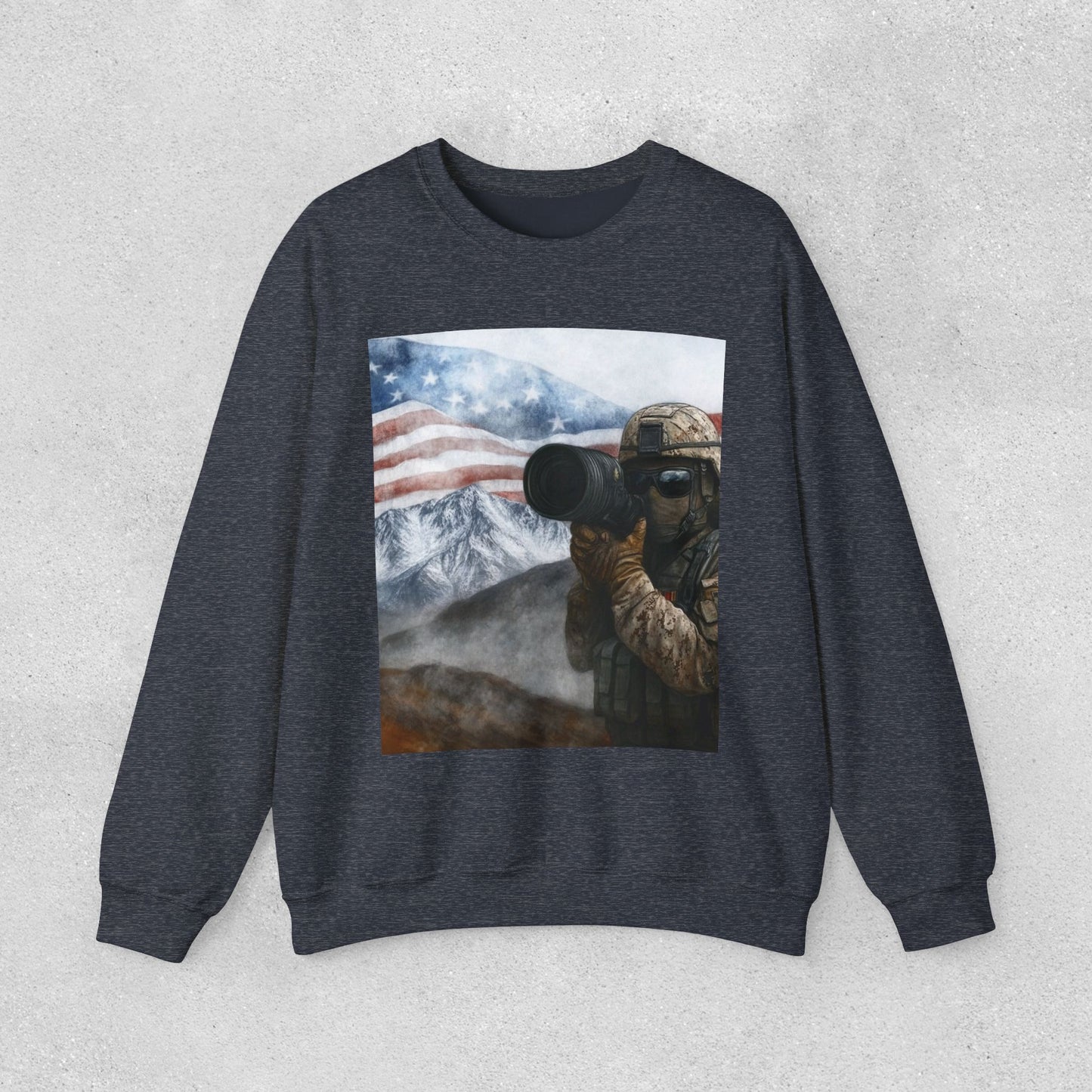 Patriotic On the Battlefield Heavy Blend™ Crewneck Sweatshirt
