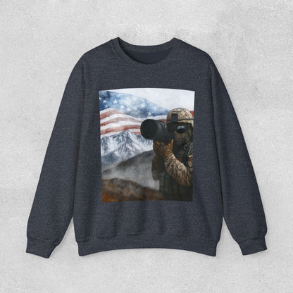 Patriotic On the Battlefield Heavy Blend™ Crewneck Sweatshirt