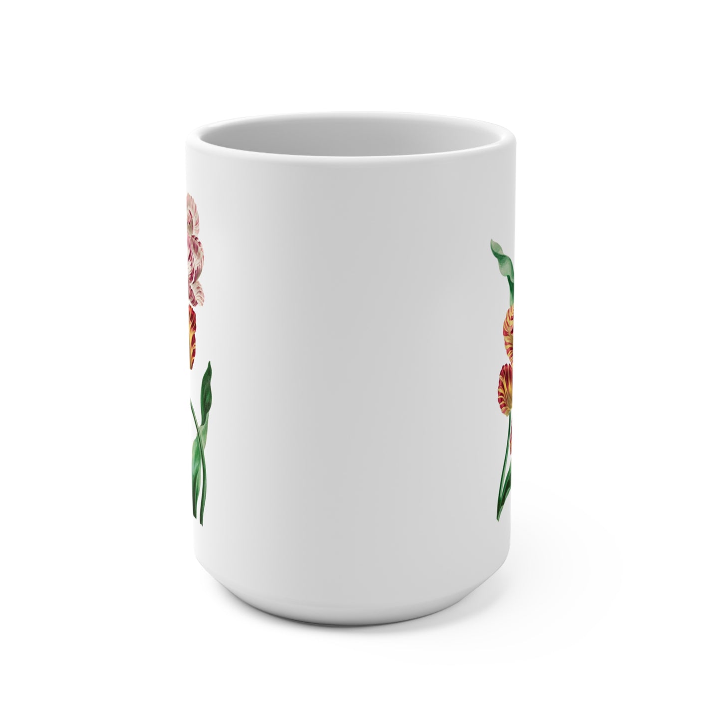 Two Tulips Floral Ceramic Coffee Mug - 15 oz