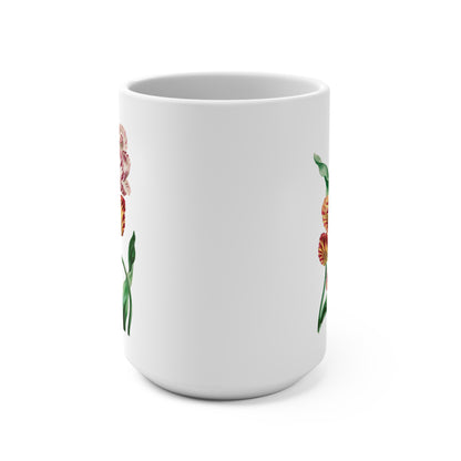 Two Tulips Floral Ceramic Coffee Mug - 15 oz