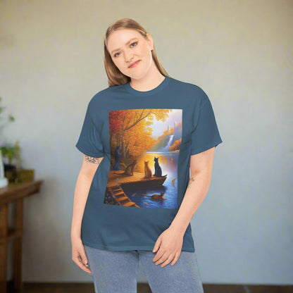 Cats at the Lake Unisex Heavy Cotton Tee