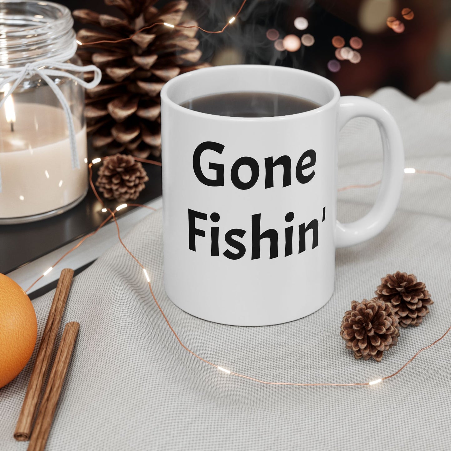 Gone Fishin' Ceramic Mug