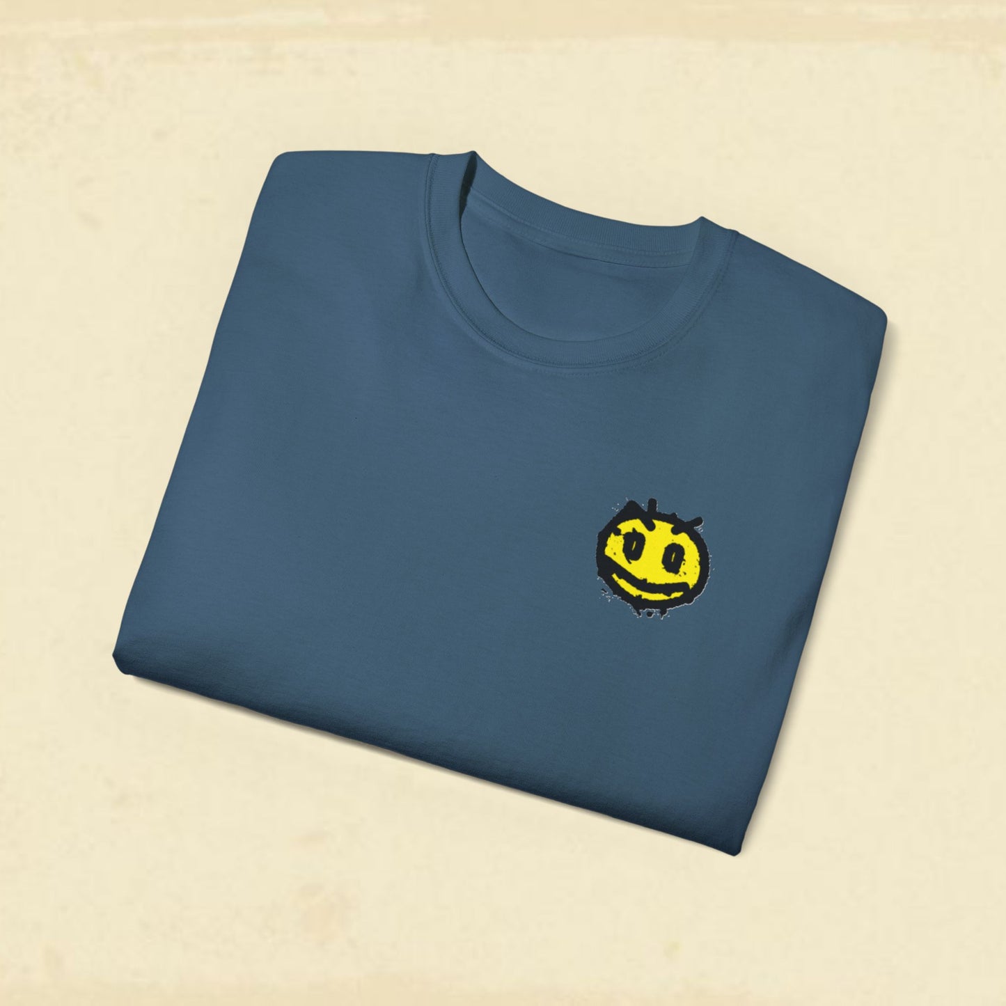 Irritated Smiley Face Cotton Tee