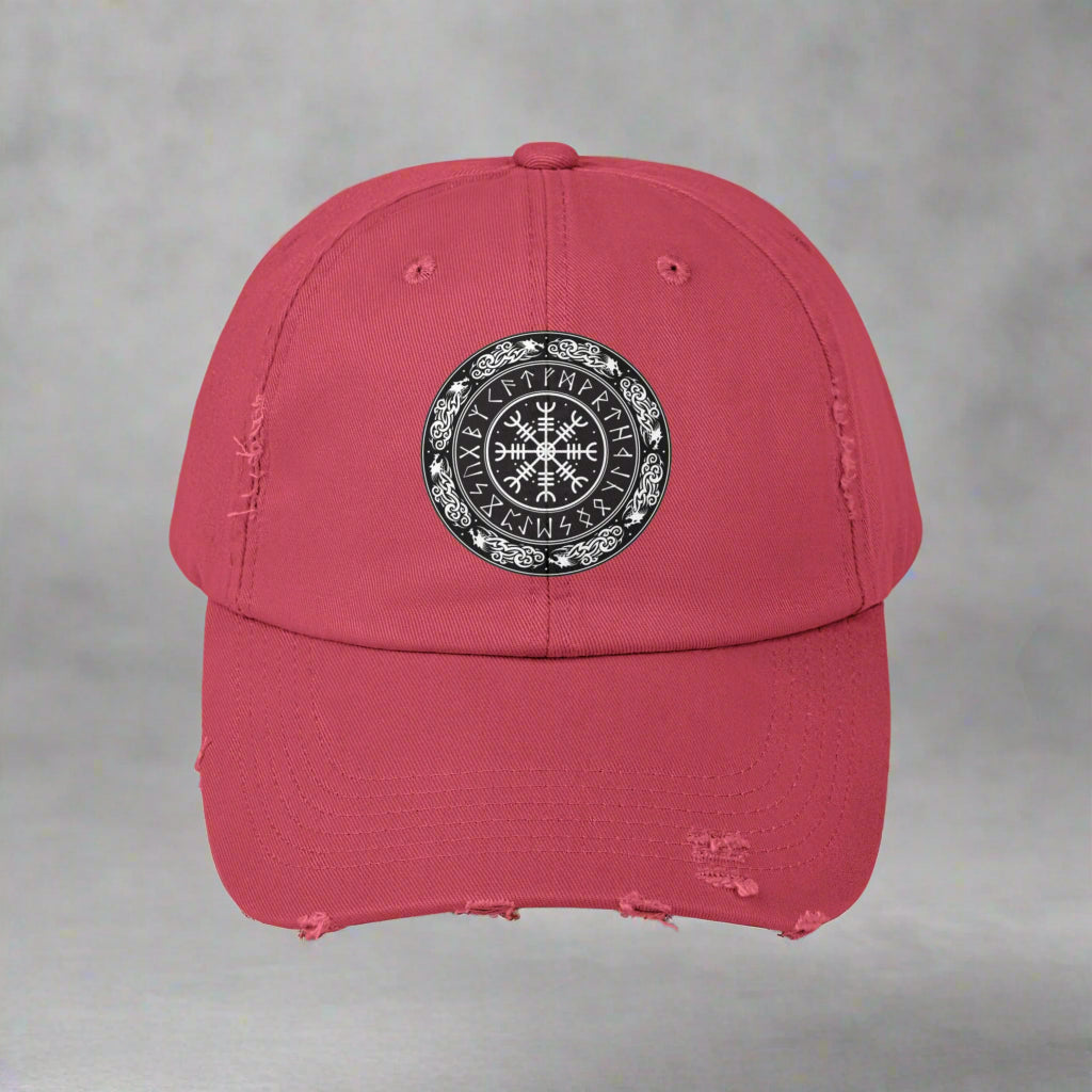 Nordic Runes Unisex Distressed Cap