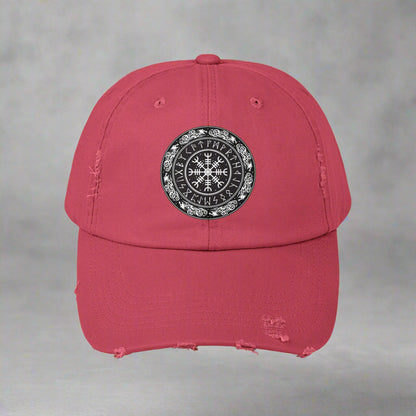 Nordic Runes Unisex Distressed Cap