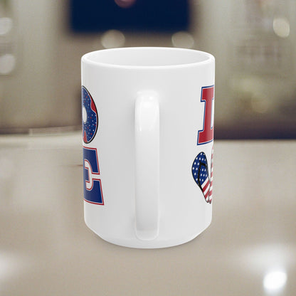 Patriotic Holiday Ceramic Mug - Love America Design