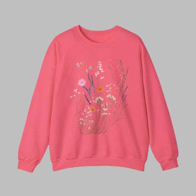 Floral Print Unisex Heavy Blend™ Crewneck Sweatshirt